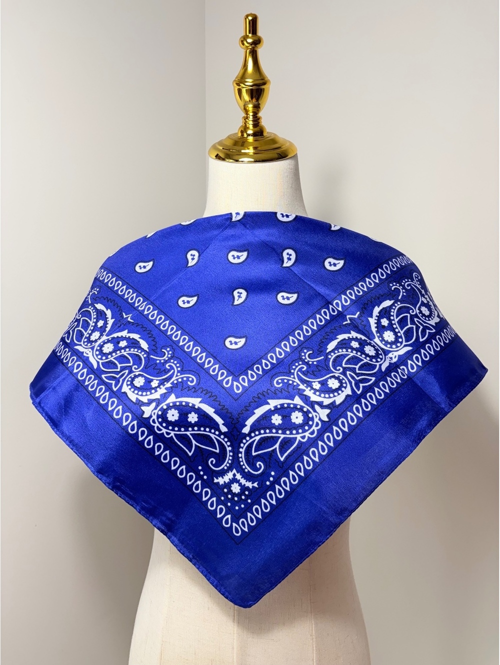 Blue Paisley Bandana Scarf - 22 Inch Square, New Without Tags